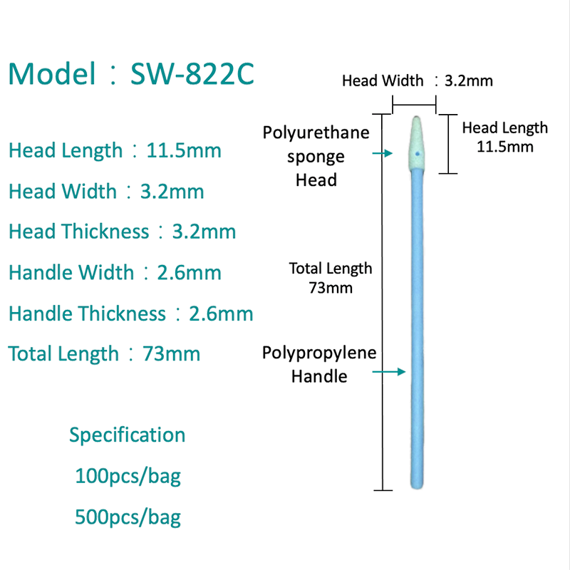 SW-822C تطرف طرف الرغوة المسحات