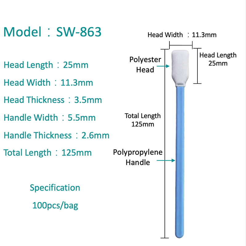 SW-863 الغرض العام مسحة بوليستر رأس مستطيل