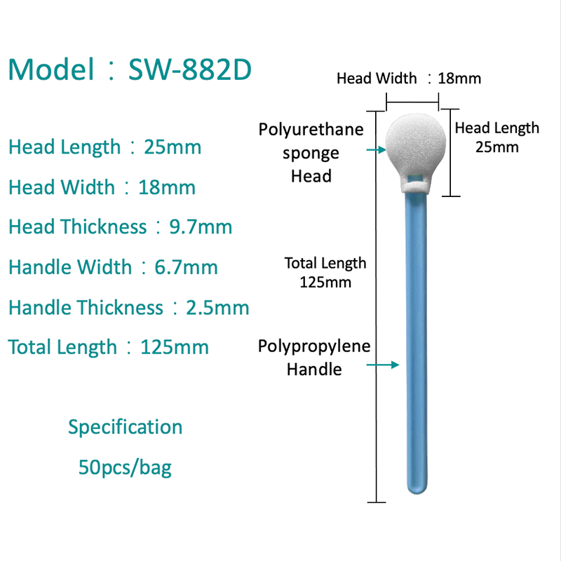 SW-882D LINT Free Industrial Cleanroom Round Round Round Sponge